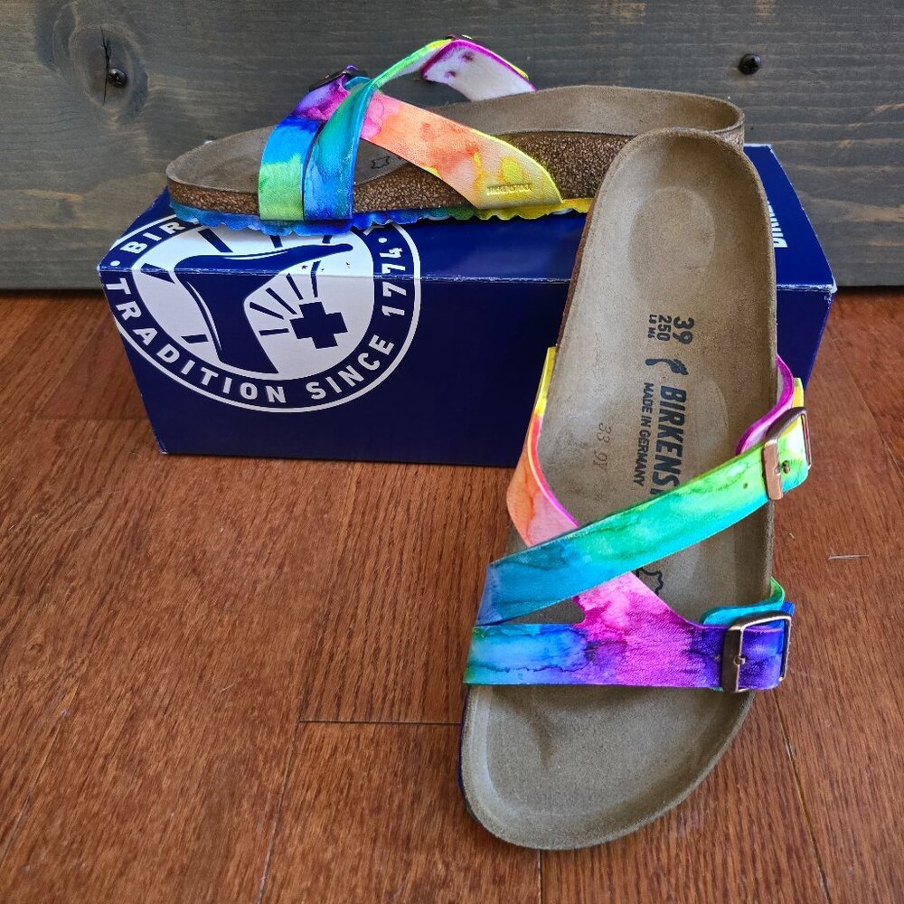 Brand New Custom Tie-Dye Yao Balance Birkenstocks size 8